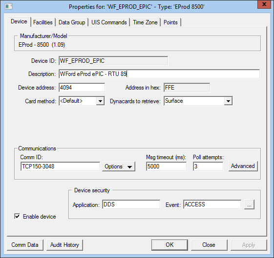 eProd EIE – Device Page eProd EIE – Device Page